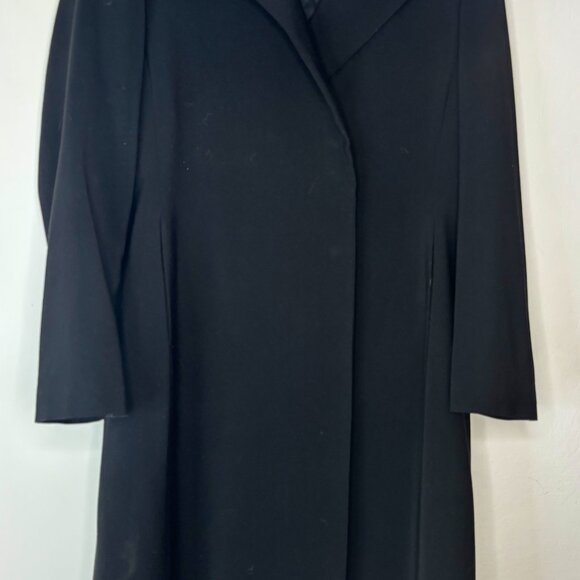 Calvin Klein Black Coat Sz L Hidden buttons, Very sleek. - Picture 1 of 7